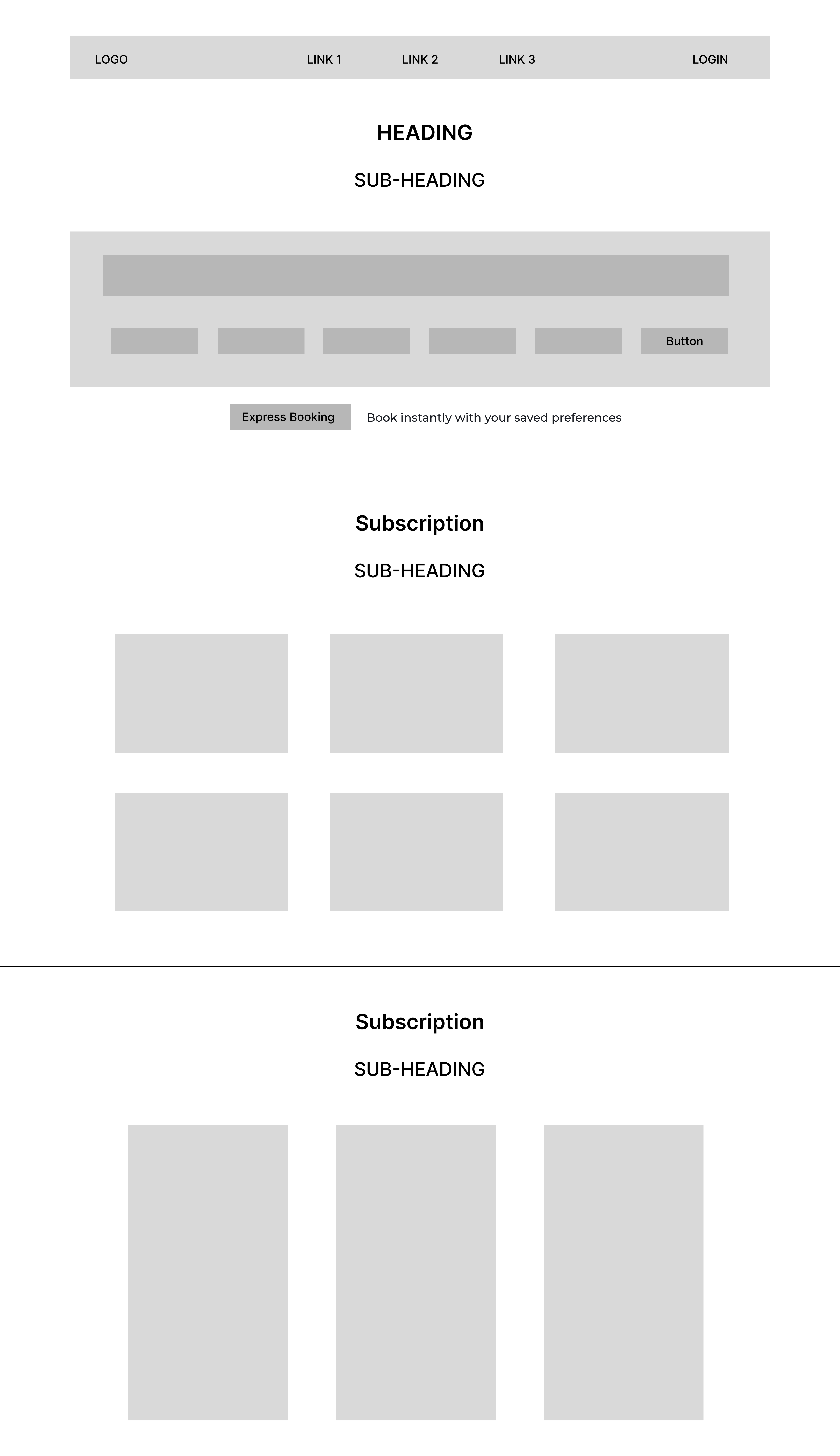 Mid-Fi Homepage Wireframe