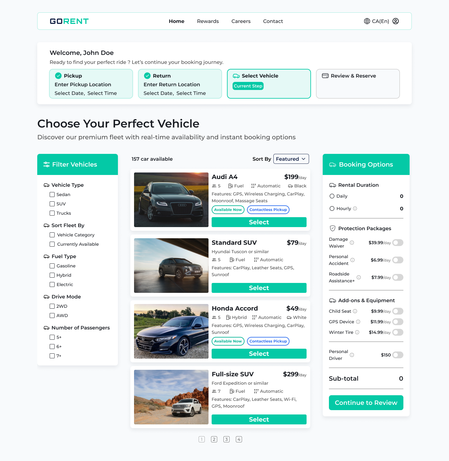 High-Fi Select Vehicle Mockup